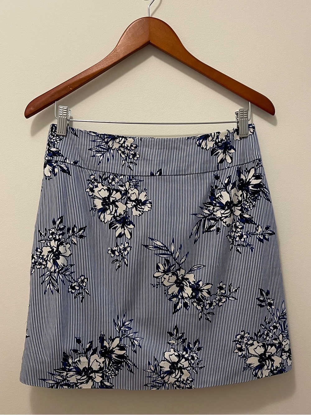 Striped Navy & White Floral Skort - Picture 7 of 8